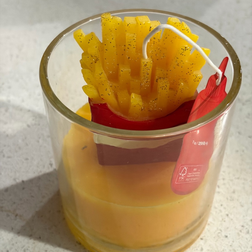 Yellow and Red French Fry Candle